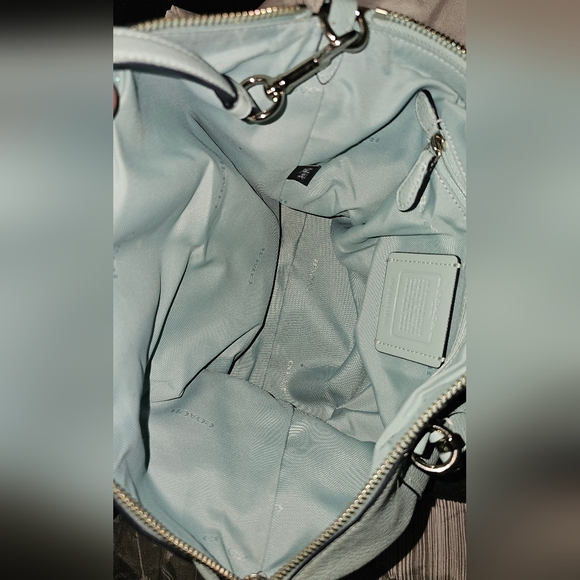 Coach Robin's Egg Blue Leather Crossbody Or Hand Bag - Picture 3 of 4